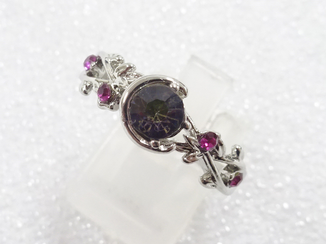 JAPANESE KIMONO / COLORED STONE RING (SIZE 20)